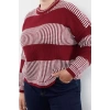 Plus Size Women Modern Style Casual Long Crew Neck Striped Sleeve Crop Knitwear Sweater