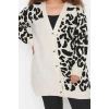 Plus Size Women Modern Style Comfortable Long V Neck Animal Sleeve Regular Knitwear Cardigan