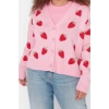Plus Size Women Modern Style Comfortable Long V Neck Geometric Sleeve Regular Knitwear Cardigan