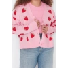 Plus Size Women Modern Style Comfortable Long V Neck Geometric Sleeve Regular Knitwear Cardigan