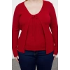 Plus Size Women Modern Style Comfortable Long V Neck Plain Sleeve Crop Knitwear Cardigan Tank Top Set