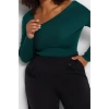 Plus Size Women Modern Style Comfortable Long Asymmetrical Collar Plain Sleeve Regular Knitwear Sweater