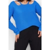 Plus Size Women Modern Style Comfortable Long Square Neck Plain Sleeve Regular Knit Sweater