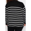 Plus Size Women Modern Style Comfortable Long Crew Neck Striped Sleeve Regular Knit Sweater