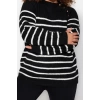 Plus Size Women Modern Style Comfortable Long Crew Neck Striped Sleeve Regular Knit Sweater