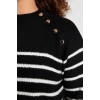 Plus Size Women Modern Style Comfortable Long Crew Neck Striped Sleeve Regular Knit Sweater