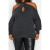 Plus Size Women Modern Style Comfortable Long V Neck Plain Sleeve Regular Knitwear Sweater