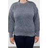 Plus Size Women Modern Style Comfortable Long Crew Neck Plain Sleeve Regular Knitwear Sweater