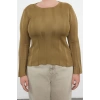 Plus Size Women Modern Style Comfortable Long Crew Neck Plain Sleeve Regular Knitwear Sweater