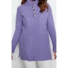 Womens Modern Style Casual Long Button Down Collar Plain Sleeve Regular Knit Sweater