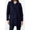Womens Modern Style Comfortable Long V Neck Openwork Sleeve Regular Knitwear Sweater