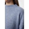 Womens Modern Style Casual Long Stand Collar Textured Sleeve Long Knitwear Basic Sweater