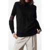 Womens Modern Style Casual Long Crew Neck Plain Sleeve Long Knitwear Sweater
