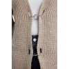 Womens Modern Style Comfortable Long V Neck Plain Sleeve Regular Knitwear Cardigan