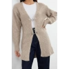Womens Modern Style Comfortable Long V Neck Plain Sleeve Regular Knitwear Cardigan