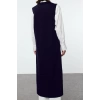 Womens Modern Style Casual Long Crew Neck Plain Sleeve Long Knitted Sweater