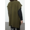 Womens Modern Style Casual Long V Neck Plain Sleeve Midi Knit Sweater