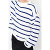 Mens Modern Style Comfortable Long Crew Neck Striped Sleeve Regular Knitwear Sweater