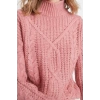 Womens Modern Style Comfortable Long Stand Collar Textured Sleeve Regular Knitwear Sweater
