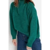Womens Modern Style Comfortable Long Stand Collar Plain Sleeve Regular Knitwear Sweater