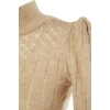 Womens Modern Style Comfortable Long Stand Collar Openwork Sleeve Regular Knitwear Sweater