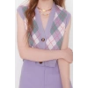 Womens Modern Style Casual Sleeveless V Neck Diamond Sleeve Crop Knit Vest