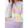 Womens Modern Style Casual Long Polo Neck Color Block Sleeve Regular Knit Sweater