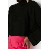 Womens Modern Style Casual Long Turtleneck Plain Sleeve Crop Knitwear Sweater