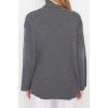 Womens Modern Style Casual Long Turtleneck Plain Sleeve Regular Knit Sweater