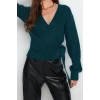 Womens Modern Style Comfortable Long V Neck Plain Sleeve Regular Knitwear Cardigan