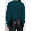 Womens Modern Style Comfortable Long V Neck Plain Sleeve Regular Knitwear Cardigan