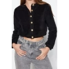 Women Modern Style Casual Long Button Down Collar Plain Sleeve Crop Plush Crop Knitted Cardigan