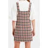 Fashion Style Fitted Square Neck Mini Length Woven Plaid Patterned Vest Dress