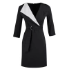 Fashion Style Regular Jacket Collar Mini Length Belted Double Breasted Woven Dress