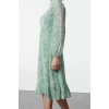 Fashion Style Regular Stand Collar Midi Length Plain Woven Winter Dress