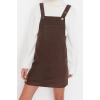 Fashion Style Regular Square Collar Mini Length Vest Woven Dress