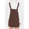 Fashion Style Regular Square Collar Mini Length Vest Woven Dress