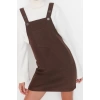 Fashion Style Regular Square Collar Mini Length Vest Woven Dress