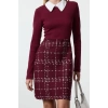 Fashion Style Regular Shirt Collar Mini Length Plaid Checkered Woven Dress