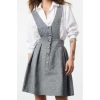 Moda Stil Regular V Yaka Mini Boy Askılı Dokuma Jile Elbise