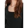 Fashion Style Slim Pool Neck Mini Length Body-Fitting Slit Crew Neck Ribbed Flexible Knit Dress