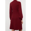 Fashion Style Regular Stand Collar Mini Length Knitted Lace Dress