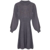 Fashion Style Regular Stand Collar Mini Length Knitted Lace Dress