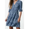 Fashion Style Regular Double Breasted Mini Length Printed Skater Collar Flexible Knitted Dress