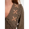 Fashion Style Regular V Neck Mini Length Collar Detailed Woven Dress