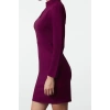 Fashion Style Regular Stand Collar Mini Length Woven Collar Detailed Woven Dress