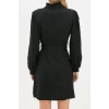 Moda Stil Regular Dik Yaka Mini Boy Dokuma Elbise