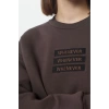 Crew Neck Low Sleeve Thick Polar Fleece Inside Slogan Embroidered Comfortable Knitted Sweatshirt