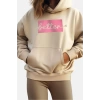 Style Loose Hooded Low Sleeve Long Thick Fleece Inside Embroidered Wide Pattern Pocket Knitted Sweatshirt