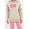 Style Loose Hooded Low Sleeve Long Thick Fleece Inside Embroidered Wide Pattern Pocket Knitted Sweatshirt